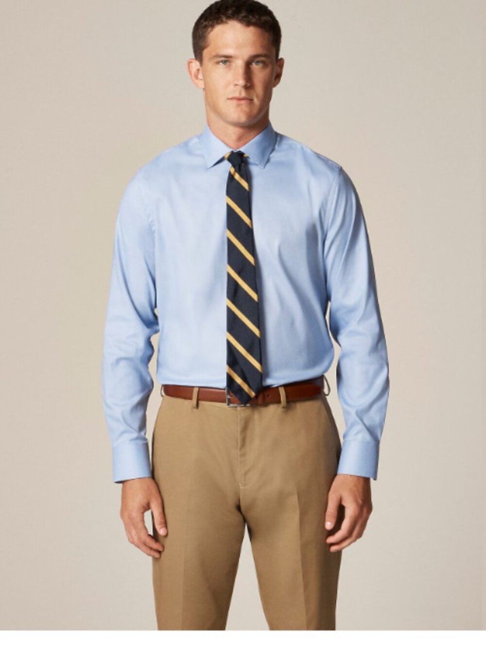 J Crew Performance Stretch Slim dress shirt with spread collar mens size Large